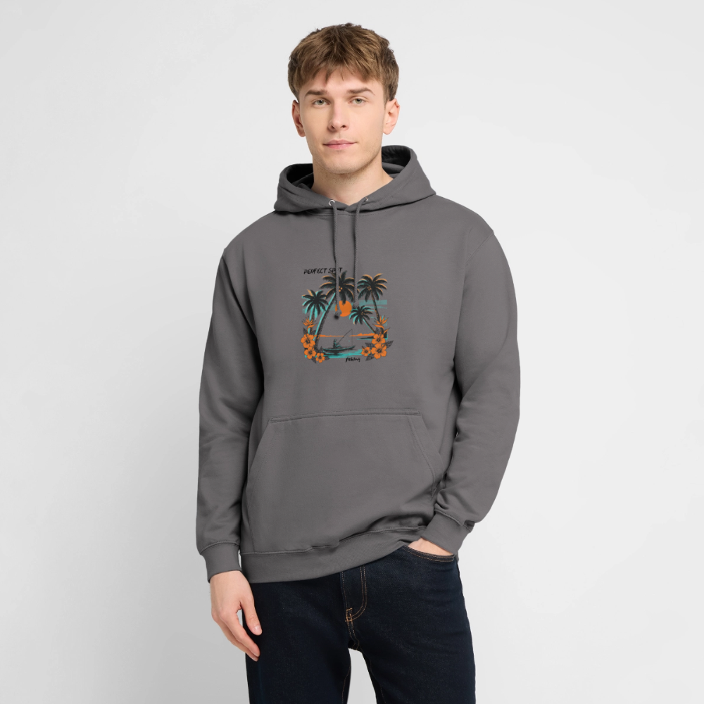 Sweat-shirt à capuche unisexe sunset - gris éléphant