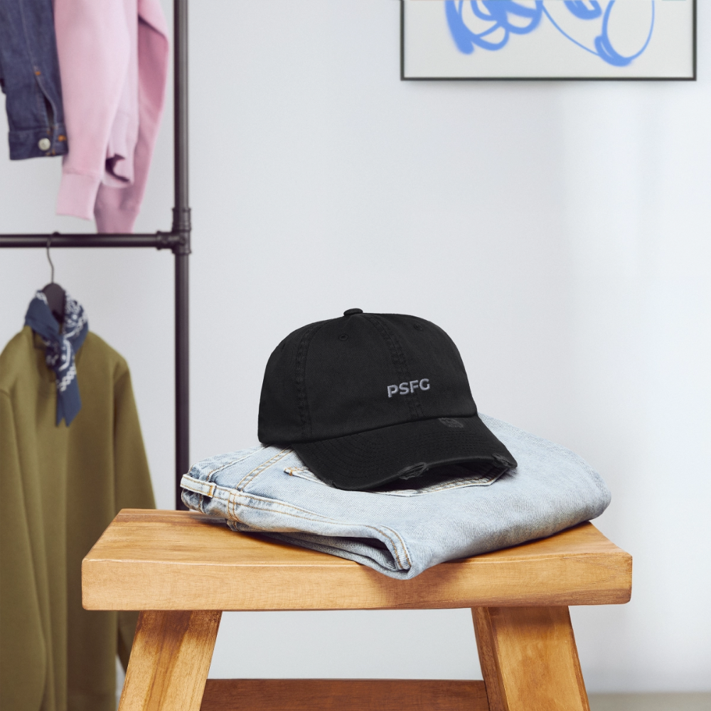 Casquette vintage effet usé Flexfit Brodée - noir