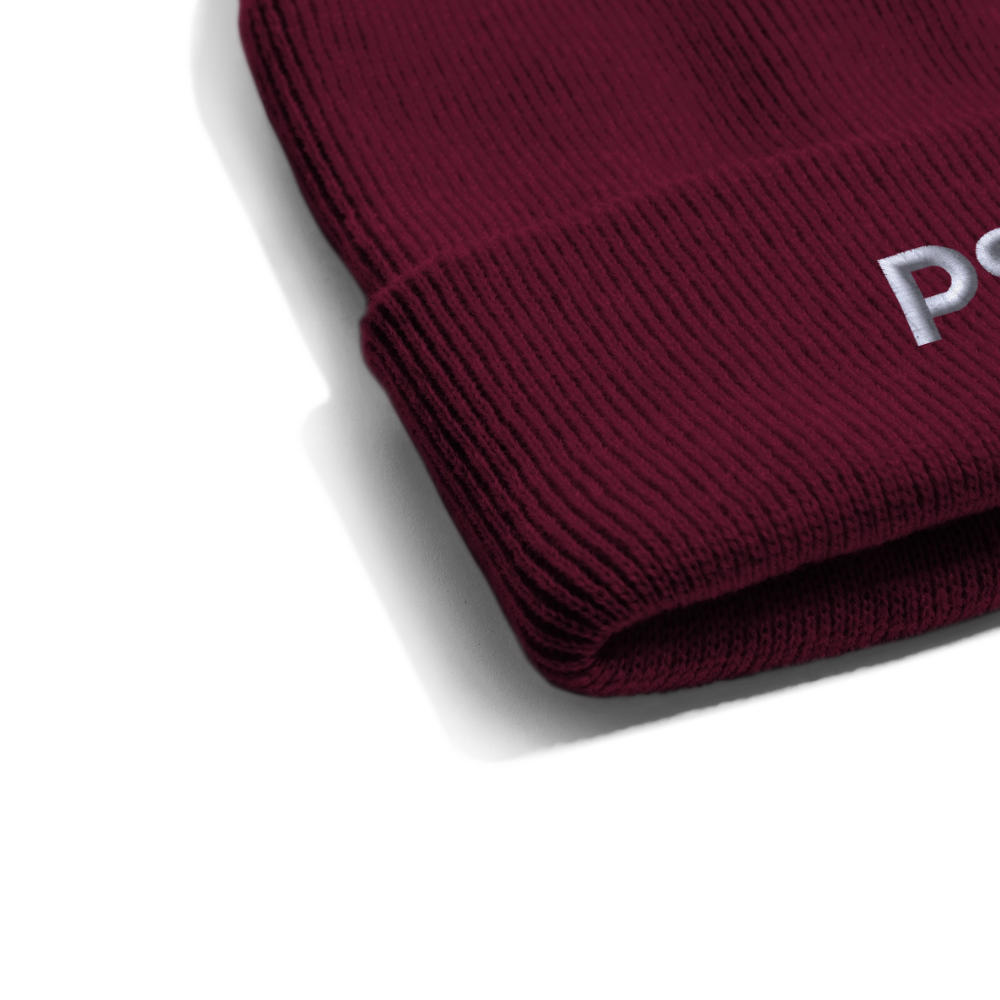 Bonnet d'hiver Brodé logo blanc - bordeaux