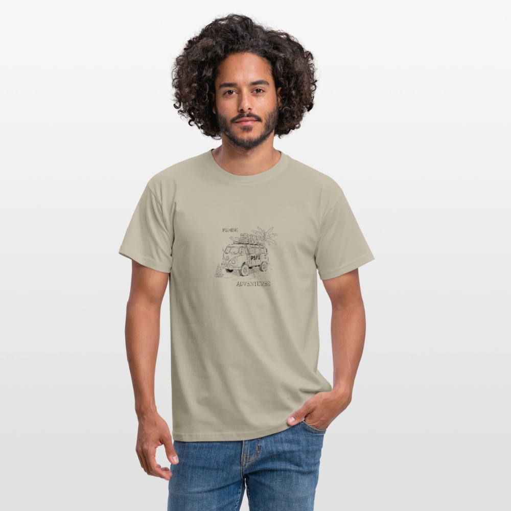 T-shirt Homme adventure van - beige sable