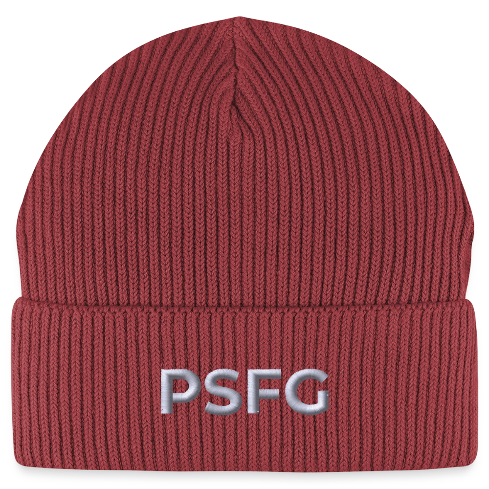Bonnet bio FISHERMAN Brodé - rouge terre