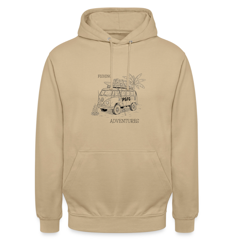 Sweat-shirt à capuche unisexe van adventures - beige