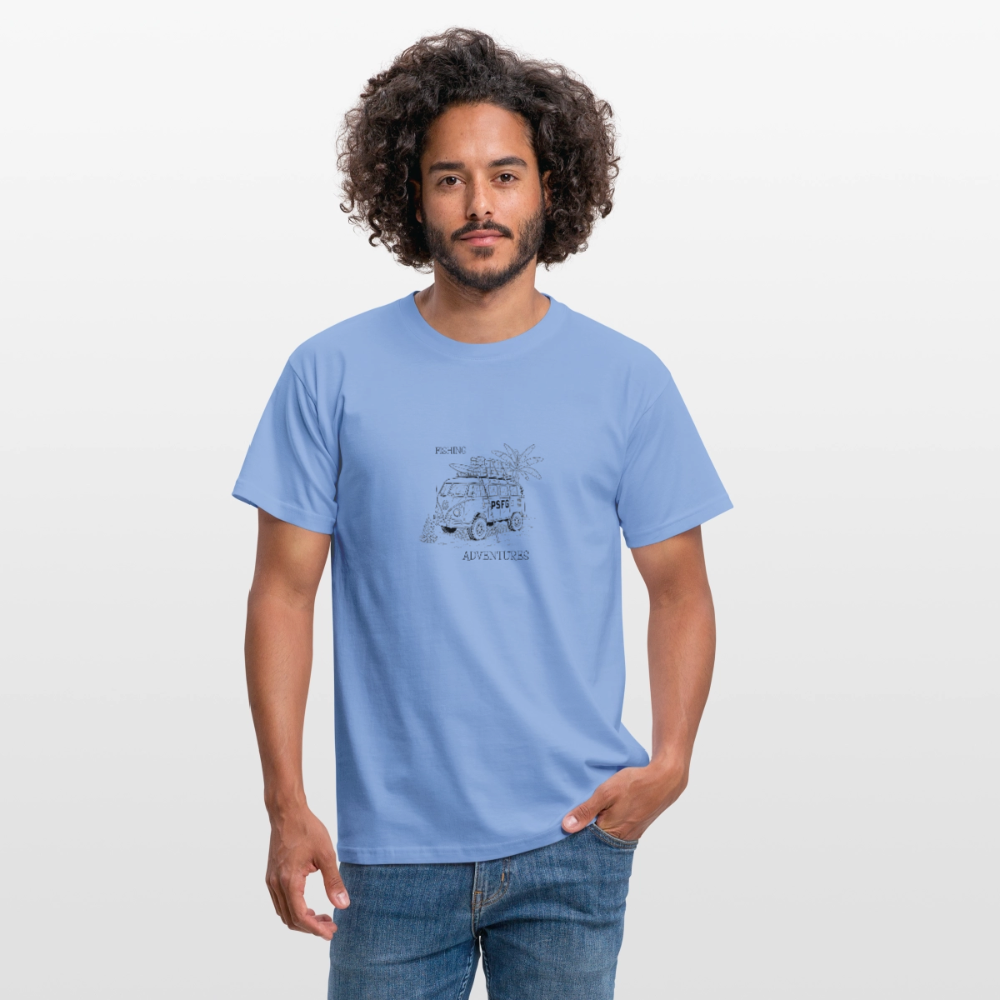 T-shirt Homme adventure van - carolina blue