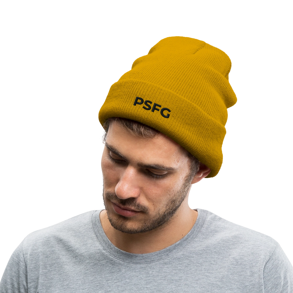 Bonnet d'hiver Brodé - jaune moutarde