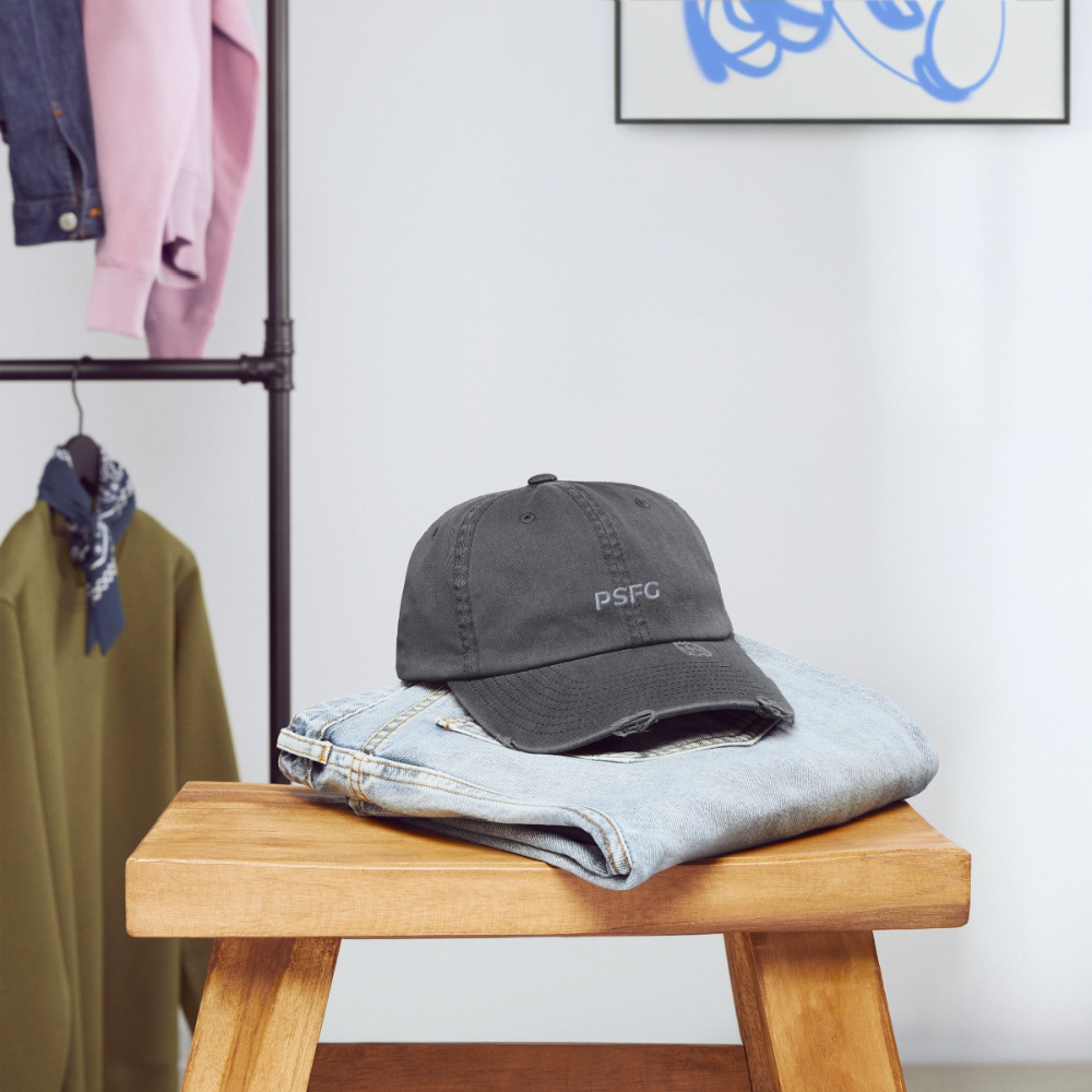 Casquette vintage effet usé Flexfit Brodée - charbon