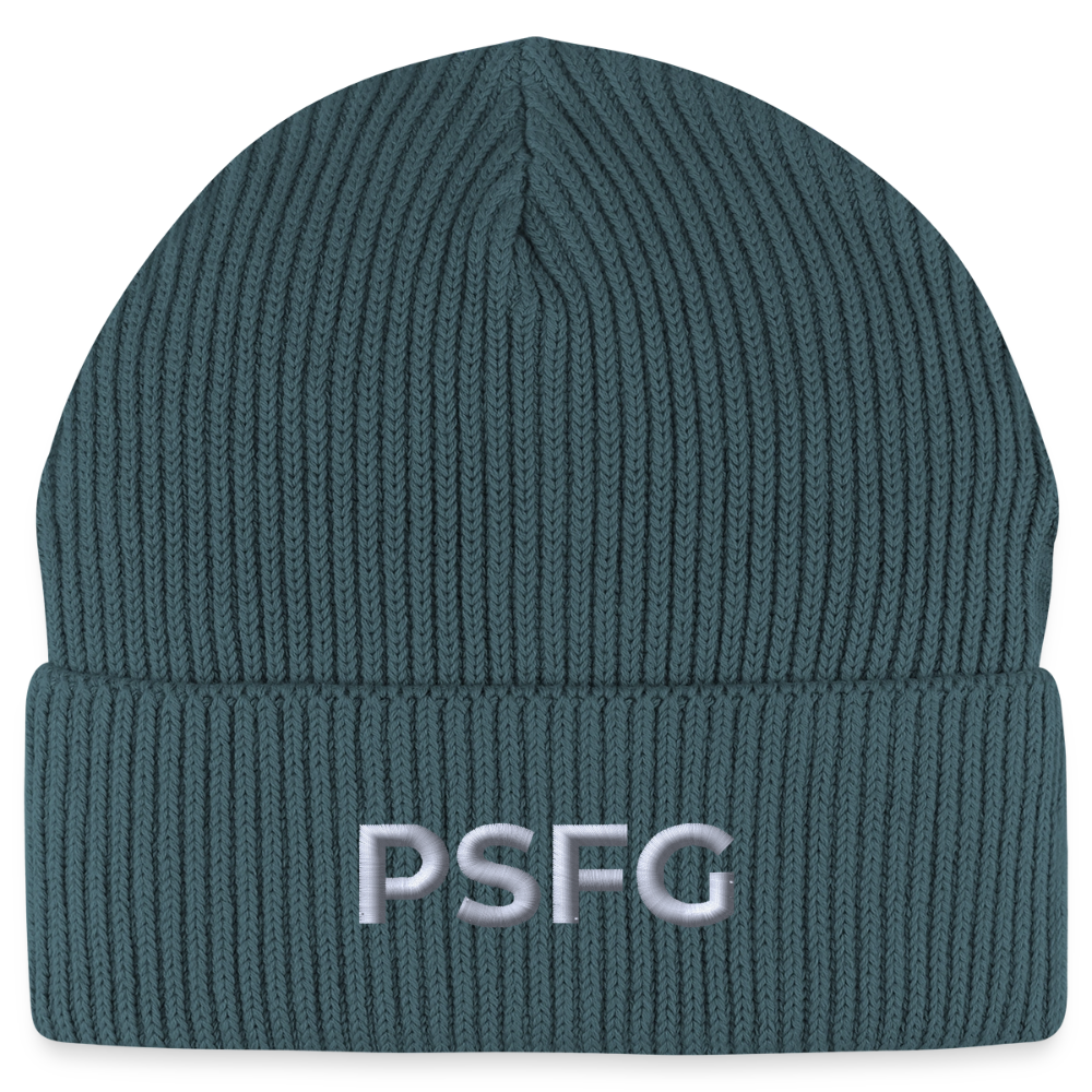 Bonnet bio FISHERMAN Brodé - bleu pétrole foncé