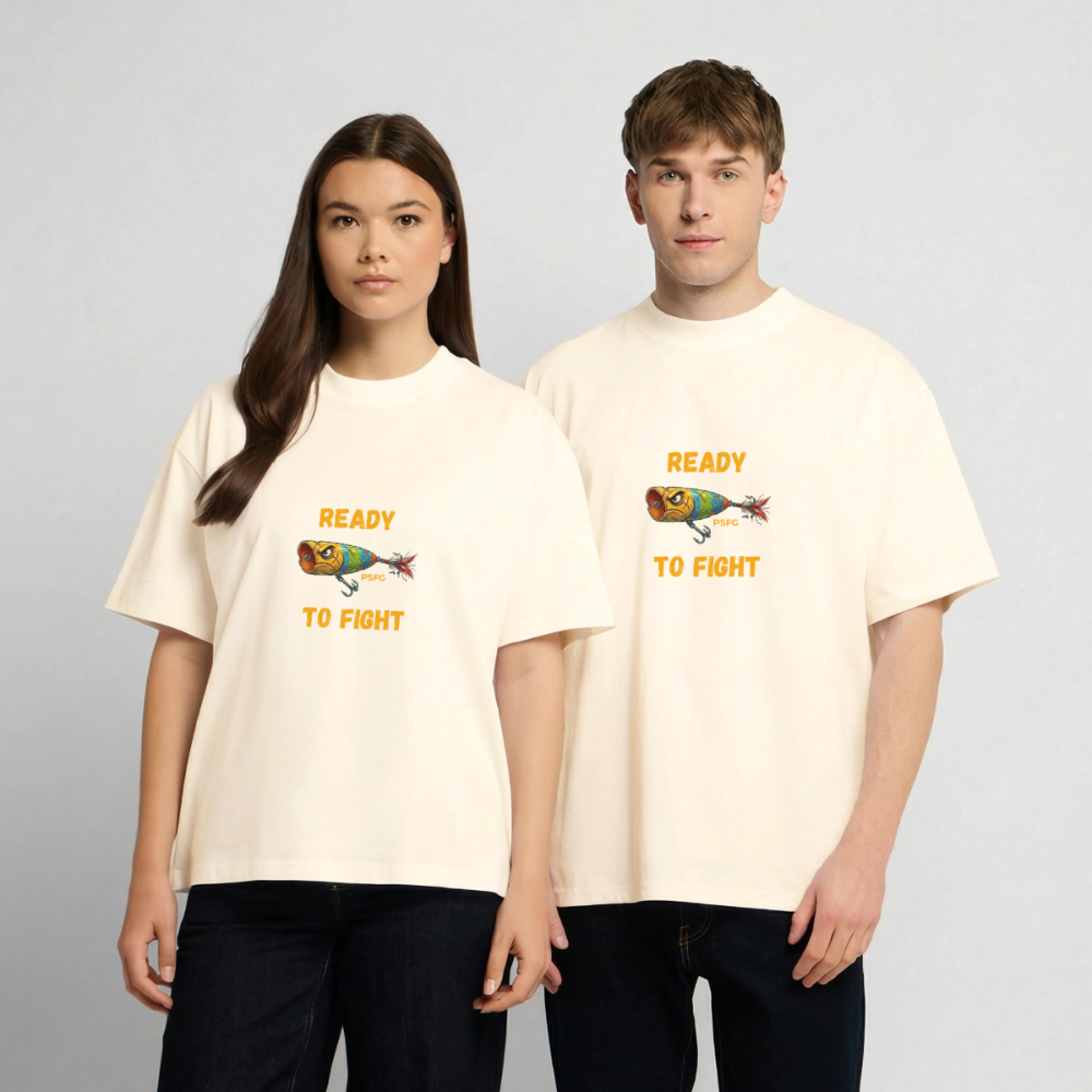 T-shirt unisexe oversize épais angry popper - crème
