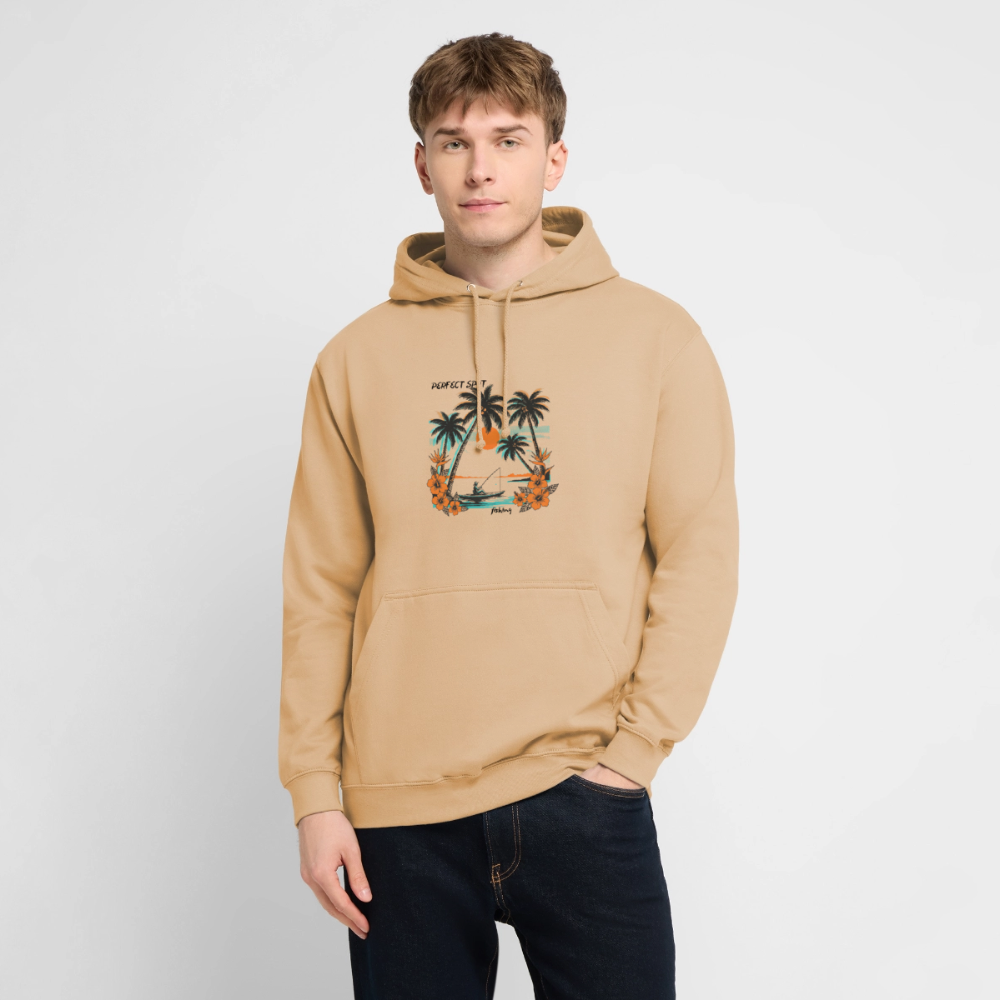 Sweat-shirt à capuche unisexe sunset - pêche