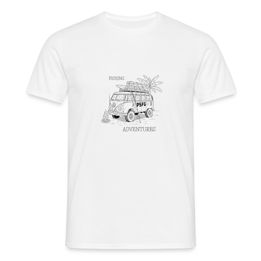 T-shirt Homme adventure van - blanc