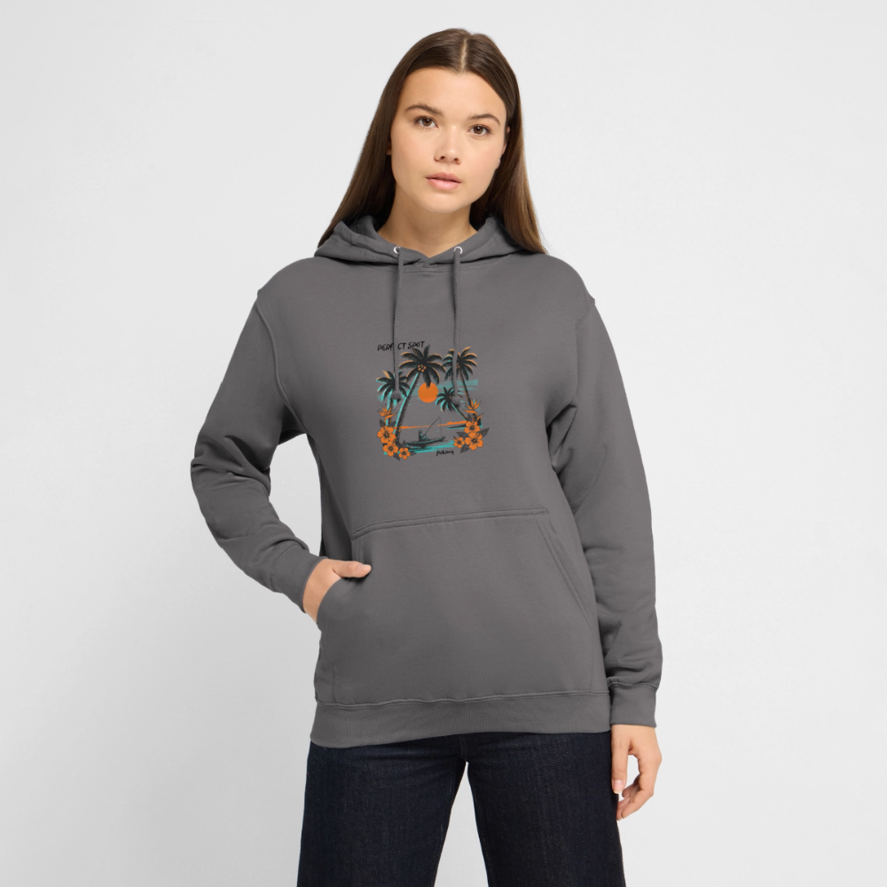 Sweat-shirt à capuche unisexe sunset - gris éléphant