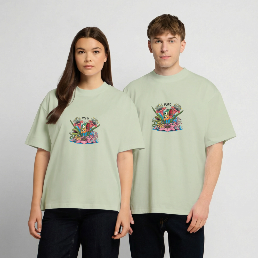 T-shirt unisexe oversize épais sub marine - vert sauge léger 