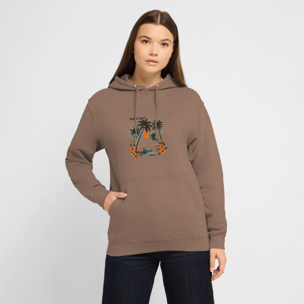Sweat-shirt à capuche unisexe sunset - moka
