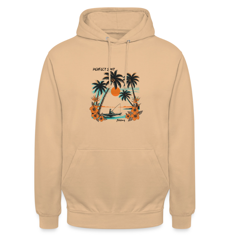 Sweat-shirt à capuche unisexe sunset - pêche