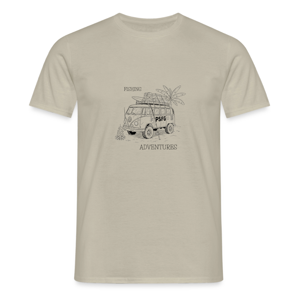 T-shirt Homme adventure van - beige sable