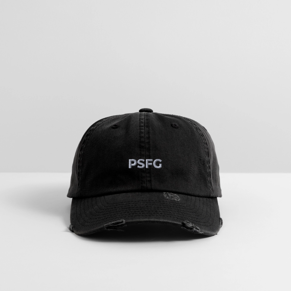 Casquette vintage effet usé Flexfit Brodée - noir