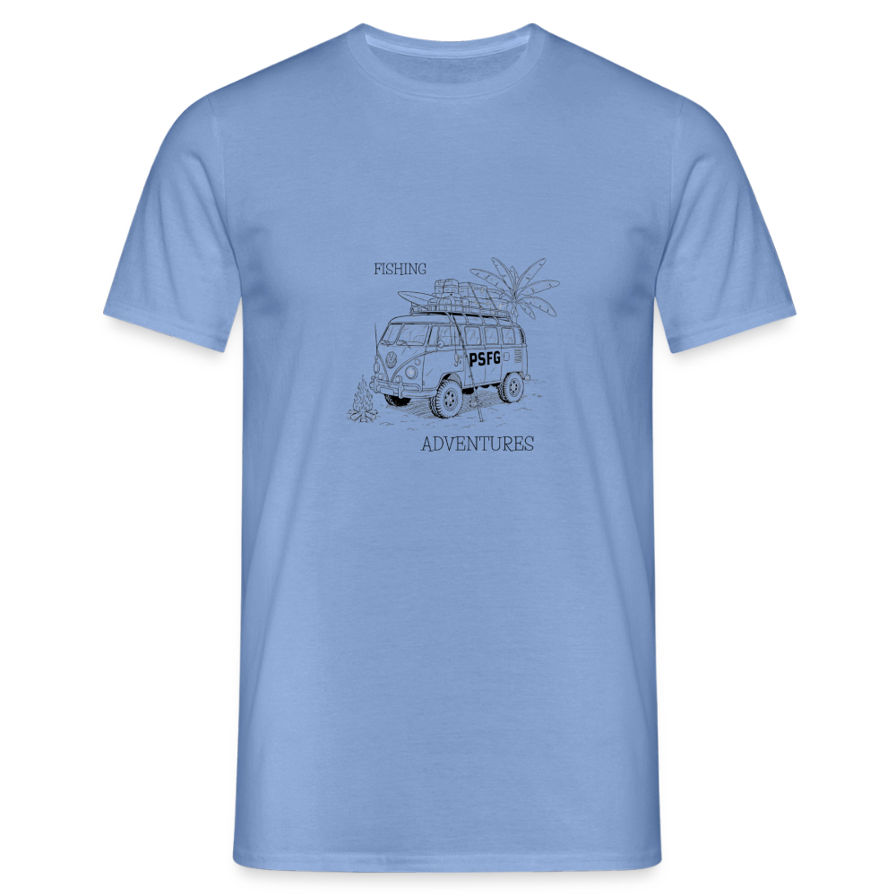 T-shirt Homme adventure van - carolina blue